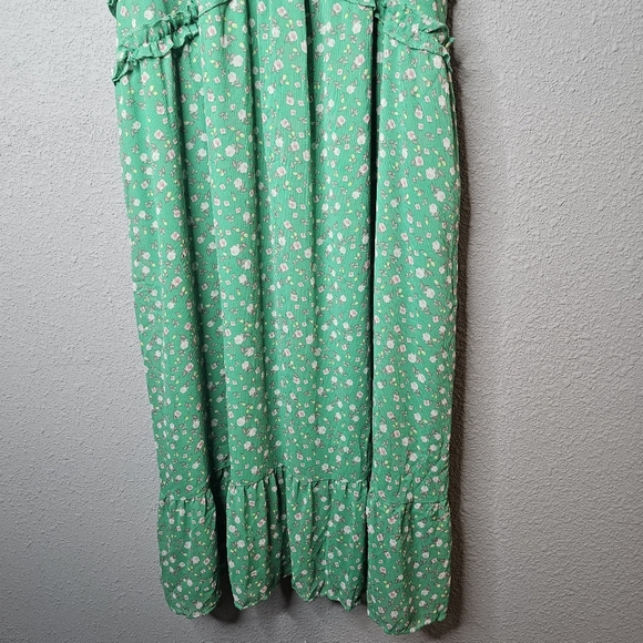 Women XXL Juniors 19 Easter Dress Spring Floral Ruffle Midi Prairie Cottage Core - Picture 5 of 12